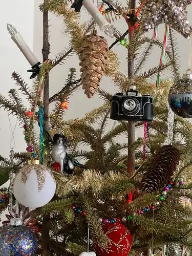 Sparkling memories on a vintage Christmas tree.